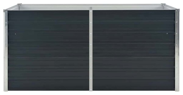 Antracitszürke horganyzott acél kerti magaságyás 160x80x77 cm