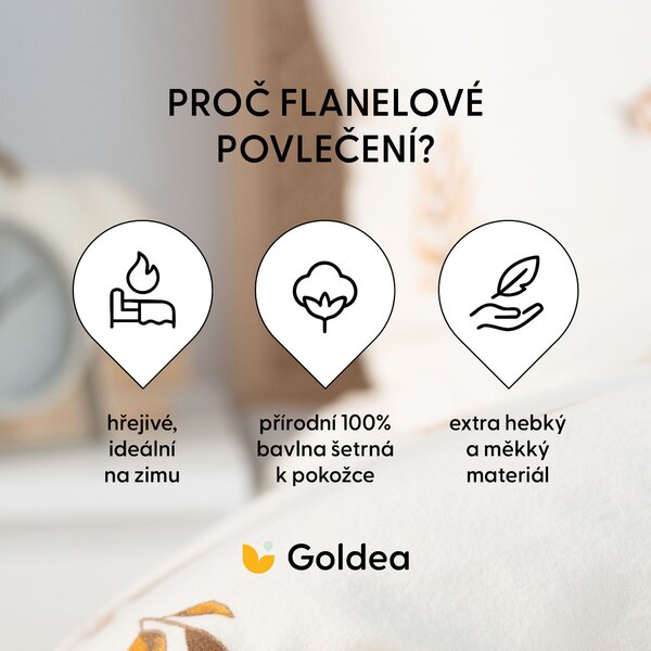 Goldea flanel ágyneműhuzat - őszi tökök és levelek 140 x 200 és 70 x 90 cm