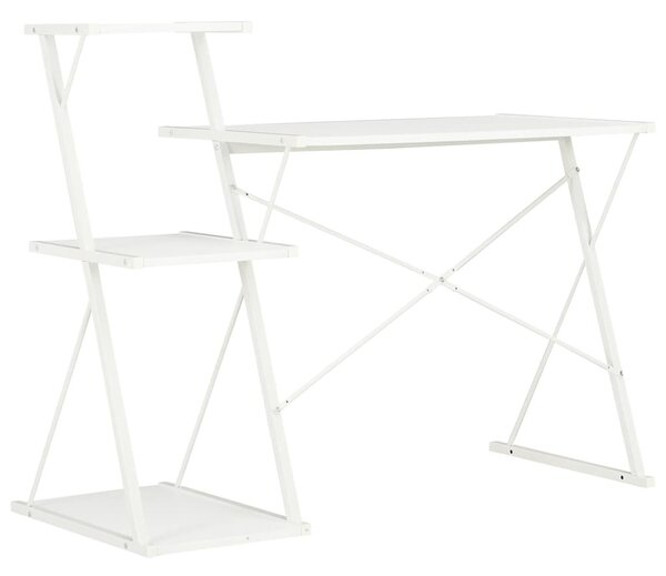 Fehér íróasztal polccal 116 x 50 x 93 cm