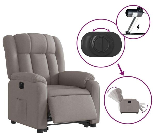 VidaXL elektromos felállást segítő tópszínű szövet dönthető fotel