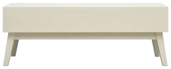 Szürke 2 fiókos faragott fa dohányzóasztal 110 x 50 x 40 cm