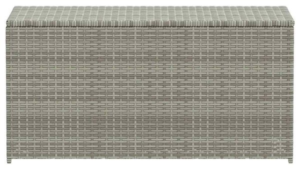 Szürke polyrattan kerti tárolóláda 100 x 50 x 50 cm