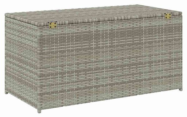 Szürke polyrattan kerti tárolóláda 100 x 50 x 50 cm