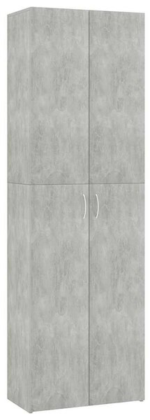 Betonszürke szerelt fa irodaszekrény 60 x 32 x 190 cm