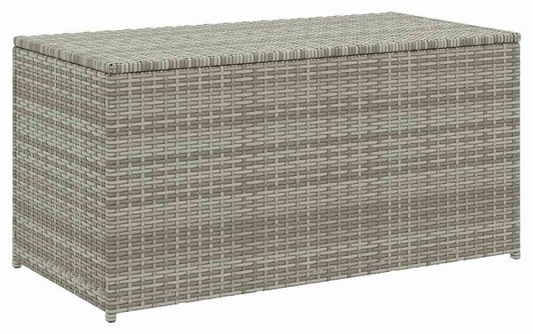 Szürke polyrattan kerti tárolóláda 100 x 50 x 50 cm