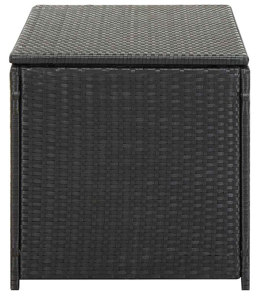 Fekete polyrattan kerti tárolóláda 100 x 50 x 50 cm