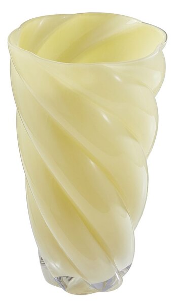 SWIRL üveg váza 30 cm, butteryellow