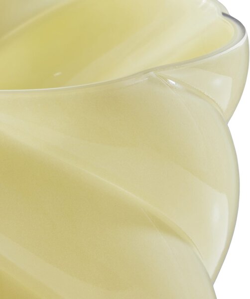 SWIRL üveg váza 30 cm, butteryellow