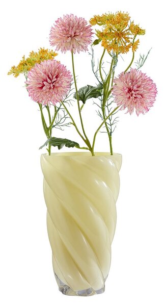 SWIRL üveg váza 30 cm, butteryellow