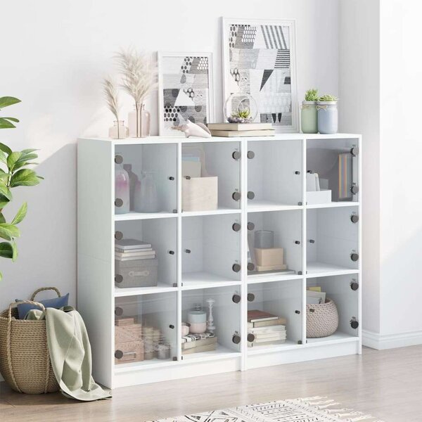 VidaXL Fa Könyvespolc - 12 Rekesz - 136x37x109 cm