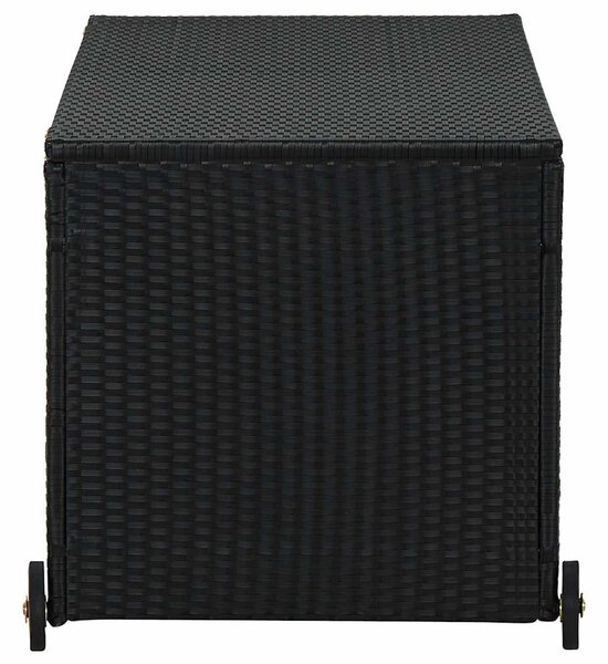 Fekete polyrattan kerti tárolóláda 120 x 65 x 61 cm