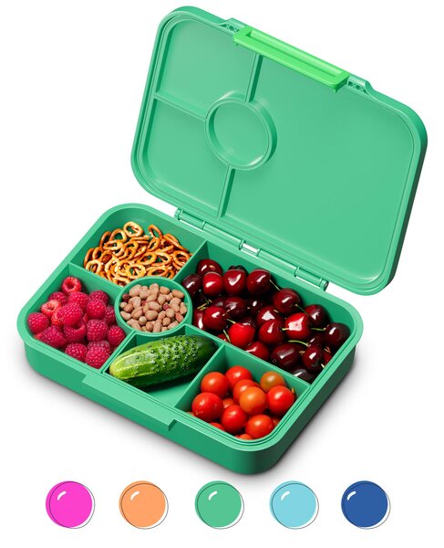 NA schmatzfatz by Lite, tízórais doboz, 6 rekesz, 20,8 × 4,5 × 15 cm (Sz × Ma × Mé), BPA-mentes, extra könnyű Tritanból