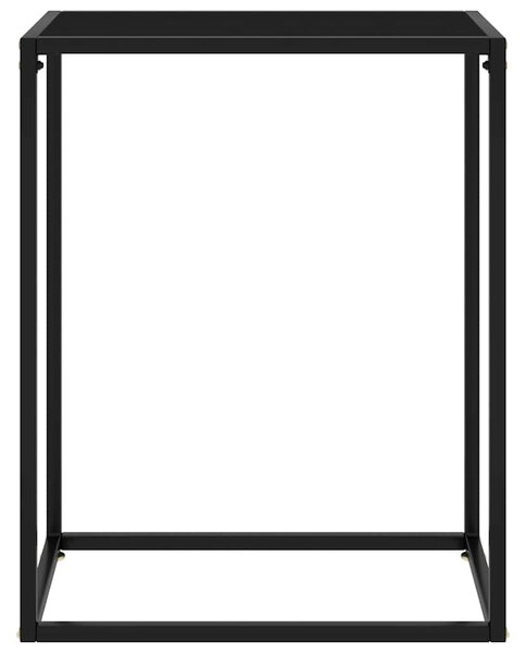 Fekete edzett üveg tálalóasztal 60 x 35 x 75 cm