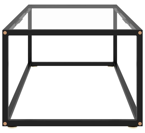 Fekete dohányzóasztal edzett üveggel 100 x 50 x 35 cm