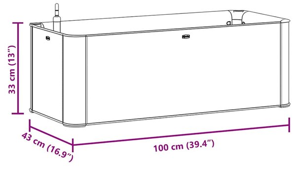 Fehér kerti magaságyás önöntöző rendszerrel 100 x 43 x 33 cm