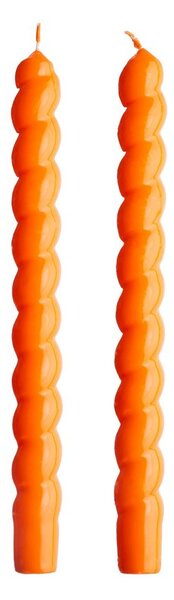 TWISTED gyertya szett 2db, fényes narancssárga 25 cm
