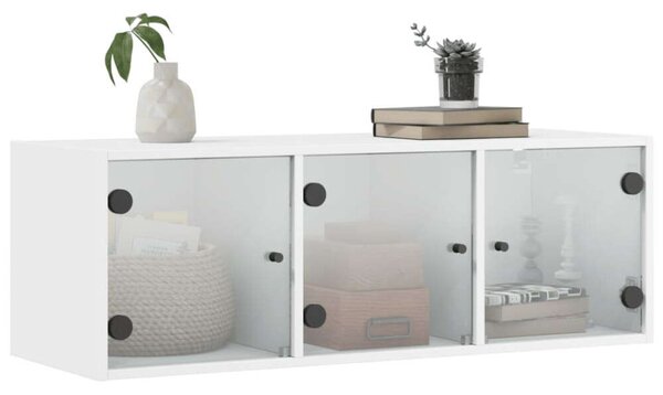 VidaXL Falra Szerelhető Szekrény - Fehér - Üveg - 102x37x35cm