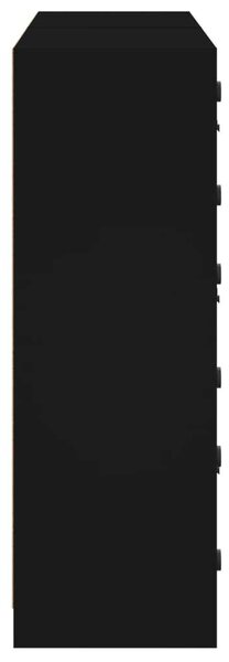 VidaXL Fa Könyvespolc - 12 Rekesz - Fekete - 136x37x109cm