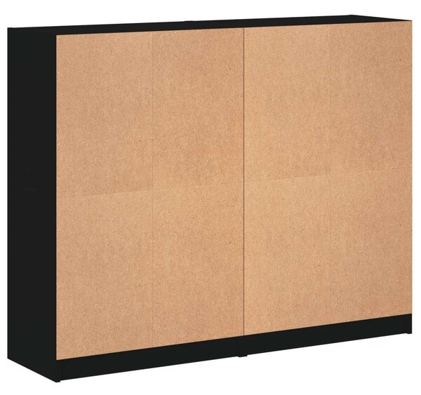 VidaXL Fa Könyvespolc - 12 Rekesz - Fekete - 136x37x109cm