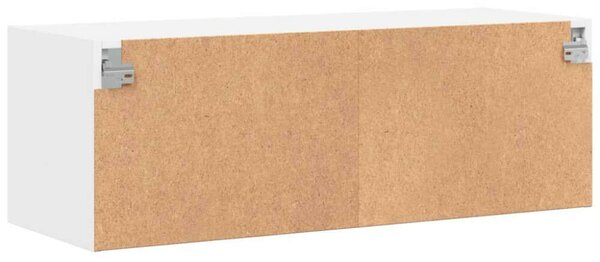VidaXL Falra Szerelhető Szekrény - Fehér - Üveg - 102x37x35cm
