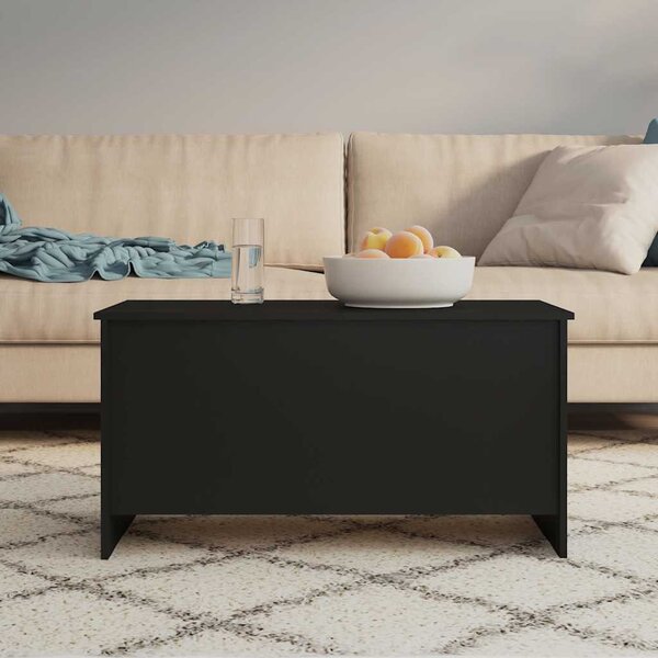 Fekete szerelt fa dohányzóasztal 102 x 55,5 x 52,5 cm