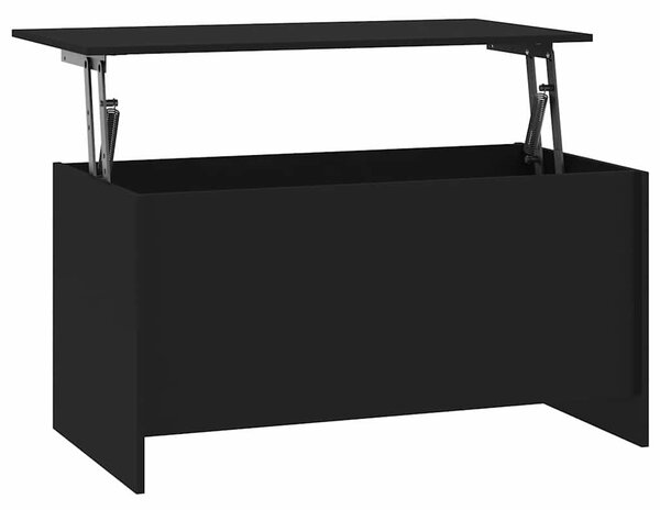Fekete szerelt fa dohányzóasztal 102 x 55,5 x 52,5 cm