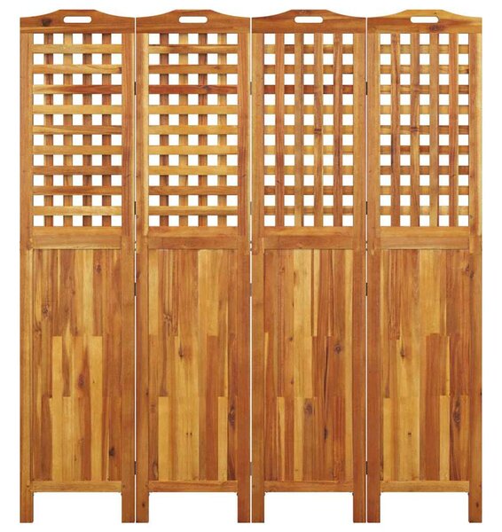 3 paneles tömör akácfa térelválasztó 162x2x180 cm