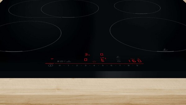 Bosch PIF651HC1E Beépíthető indukciós főzőlap, 59,2 cm, 4 főzőzóna, DirectSelect , Fekete