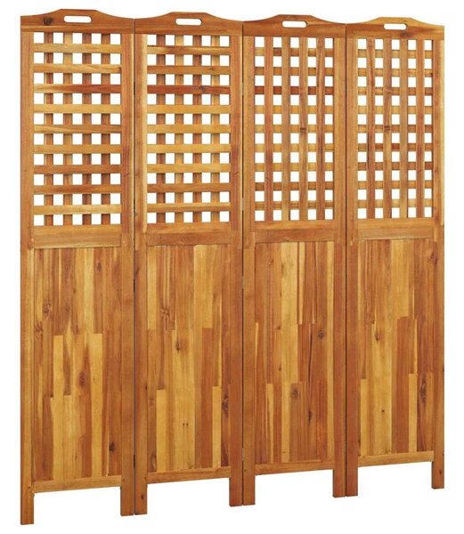 3 paneles tömör akácfa térelválasztó 162x2x180 cm