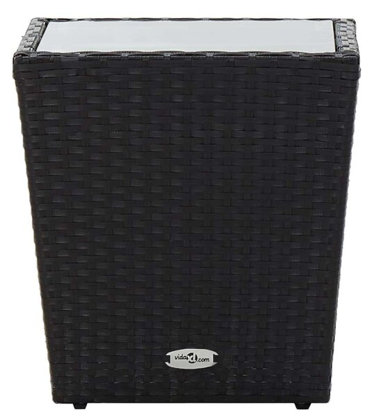Polyrattan Kerti Bisztrószett - 5 részes - Fekete