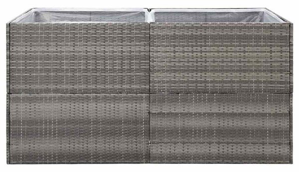 Szürke polyrattan kerti ültetőláda 157x80x80 cm