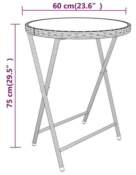 VidaXL Kerti Bisztrószett - 5 részes - Szürke Polyrattan