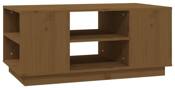 Mézbarna tömör fenyőfa dohányzóasztal 90x49x40,5 cm