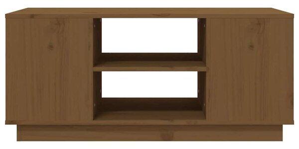 Mézbarna tömör fenyőfa dohányzóasztal 90x49x40,5 cm