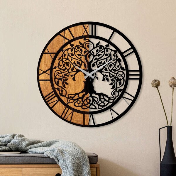 Életfa Fa Falióra - Modern Design - 56x56 cm