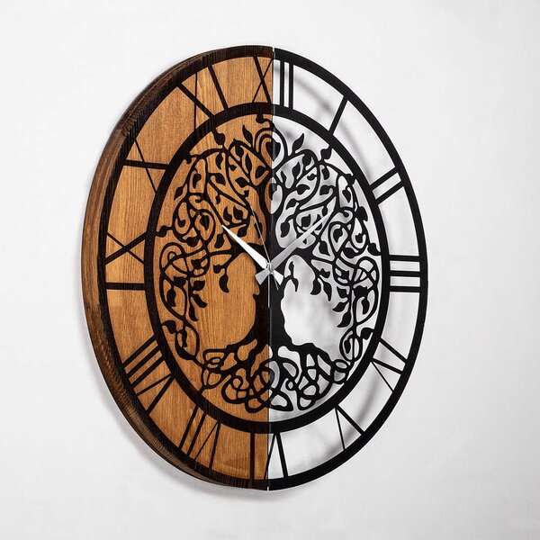 Életfa Fa Falióra - Modern Design - 56x56 cm