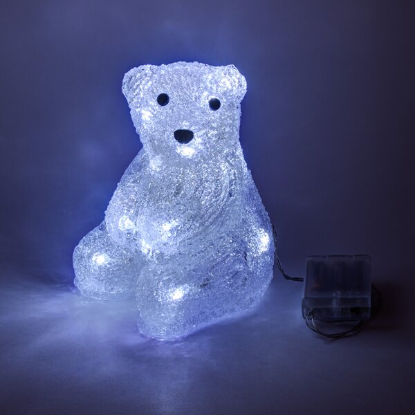 LED ülő jegesmedve – elemes, 16 dióda