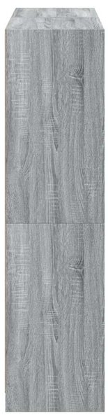 Fa Könyvespolc - Sonoma Szürke - 16 Rekesz - 136x37x142 cm