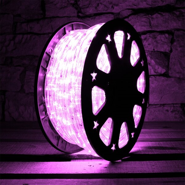 LED fénykábel -50 m, rózsaszín, 1500 dióda