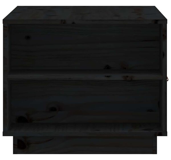 Fekete tömör fenyőfa dohányzóasztal 100 x 50 x 41 cm