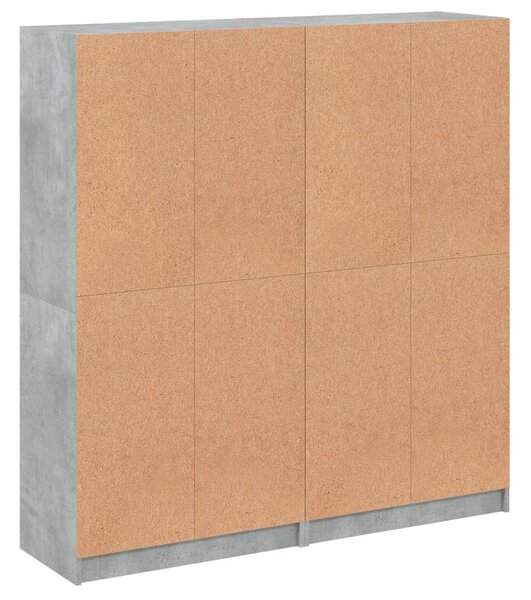 VidaXL Könyvespolc - Üvegajtó - Betonszürke - 136x37x142cm