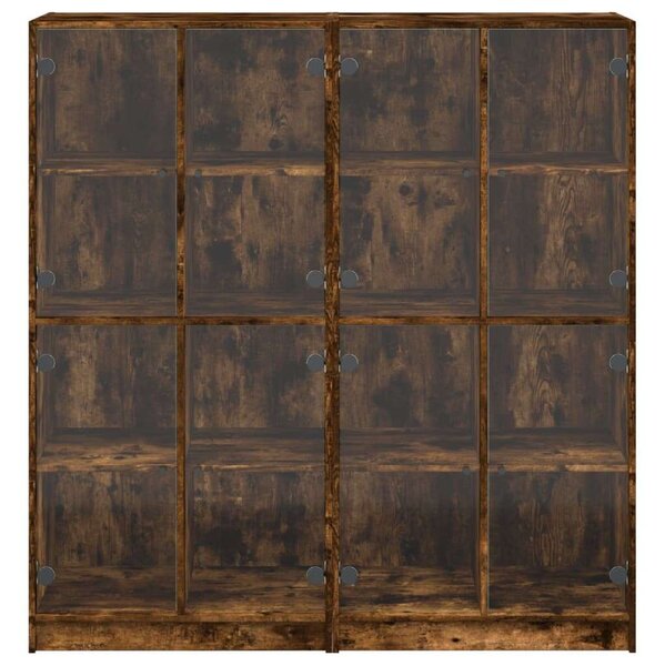 VidaXL Fa Könyvespolc - Füstös Tölgy - 136x37x142 cm