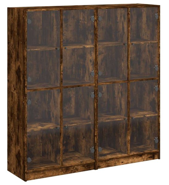 VidaXL Fa Könyvespolc - Füstös Tölgy - 136x37x142 cm