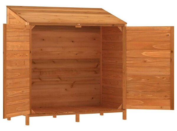 Barna tömör fenyőfa kerti fészer 102 x 52 x 112 cm