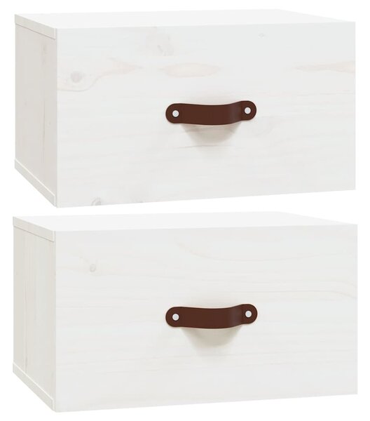 2 db fehér falra szerelhető éjjeliszekrény 40 x 29,5 x 22 cm