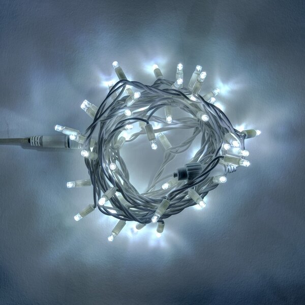 LED fényfüzér – 5m, jégfehér, 60 dióda , IP67
