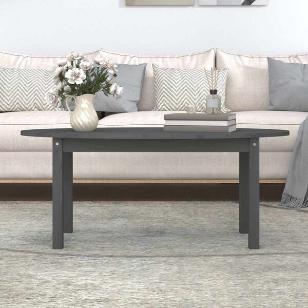 Szürke tömör fenyőfa dohányzóasztal 110 x 55 x 45 cm