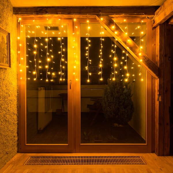 LED fényfüggöny HOBBY LINE – 2x1m, meleg fehér, 100 dióda