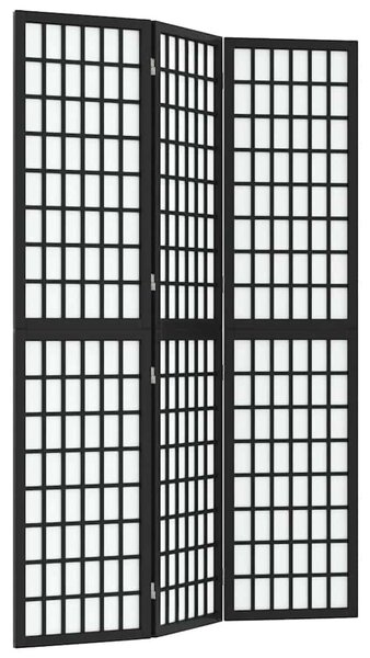 3 paneles fekete japán stílusú összecsukható paraván 120x170 cm