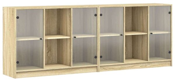 VidaXL Fa Könyvespolc - 12 Rekesz - 204x37x75 cm